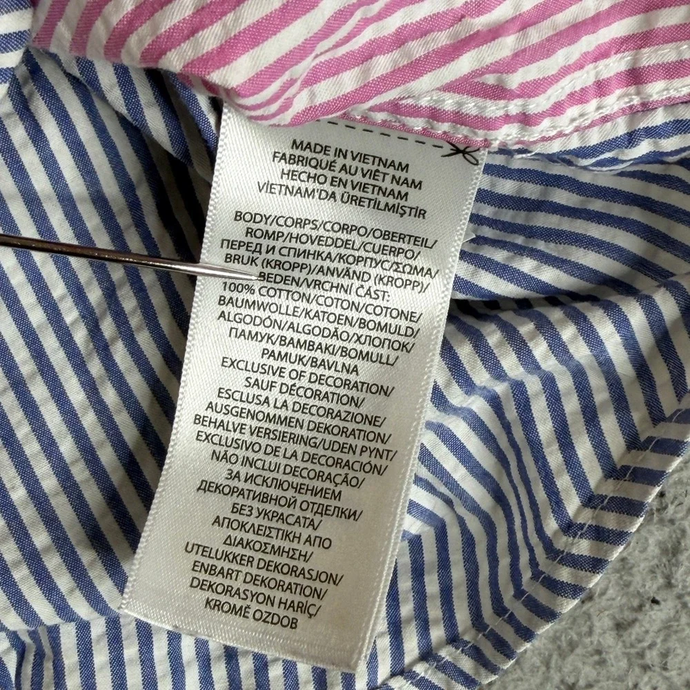Ralph Lauren Shirt Boys 4/4T Multi Seersucker Button Striped Pony Colorblock